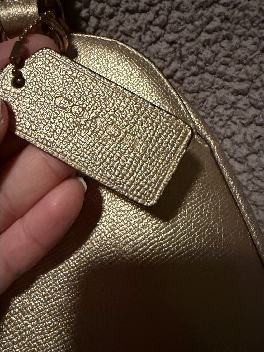 Coach Gold Leather Dome Satchel Handbag - Women's Bag - Picture 3 of 7
